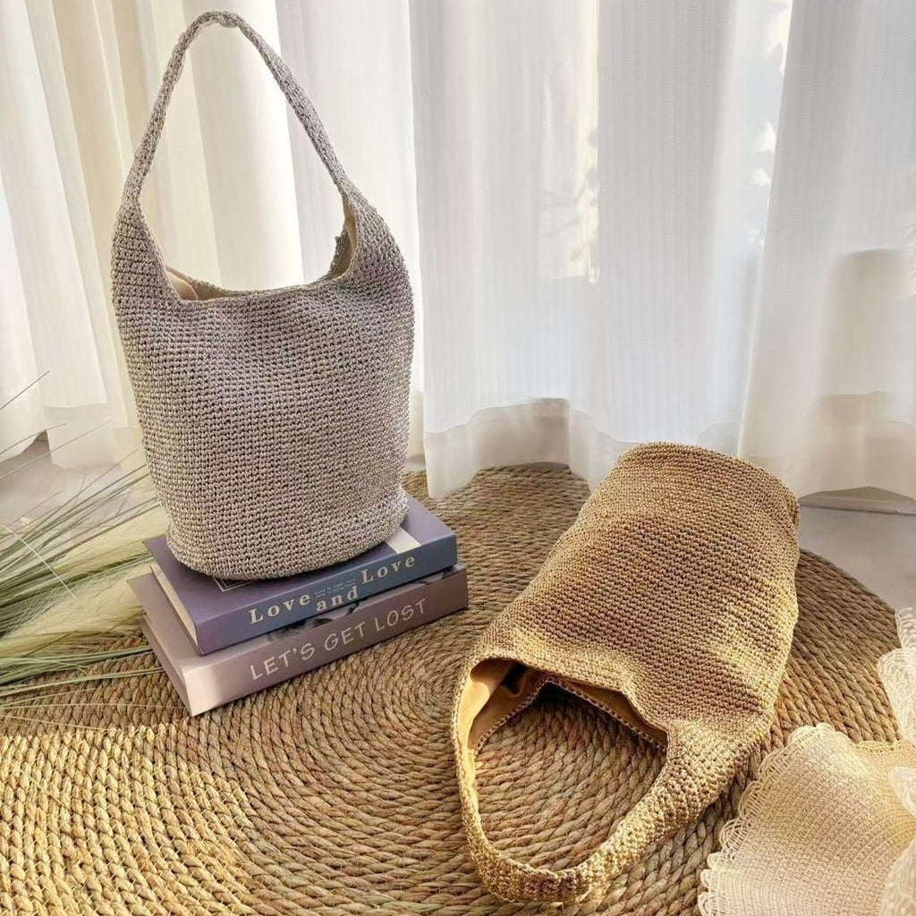 Tabouret tissé à la main pour les vacances à grande capacité et sac de transport tissé