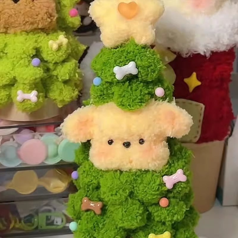 Arbre de Noël Fleece Corail Twisted Stick Puppy Cadeau Matériel diy
