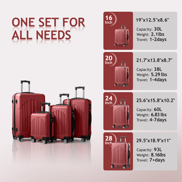 Boîtier de chariot 4-en-1 à bandes verticales courbes 16-en 20-en 24-en 28-en ABS en alliage d'aluminium
