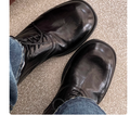 Chaussures de navette en cuir élégant en cuir fumé