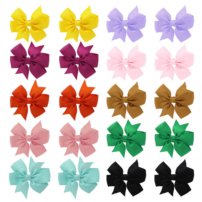 20 60pcs 3 Inch Boutique Grosgrain Ribbon Pinwheel Hair Bows for Baby Girls