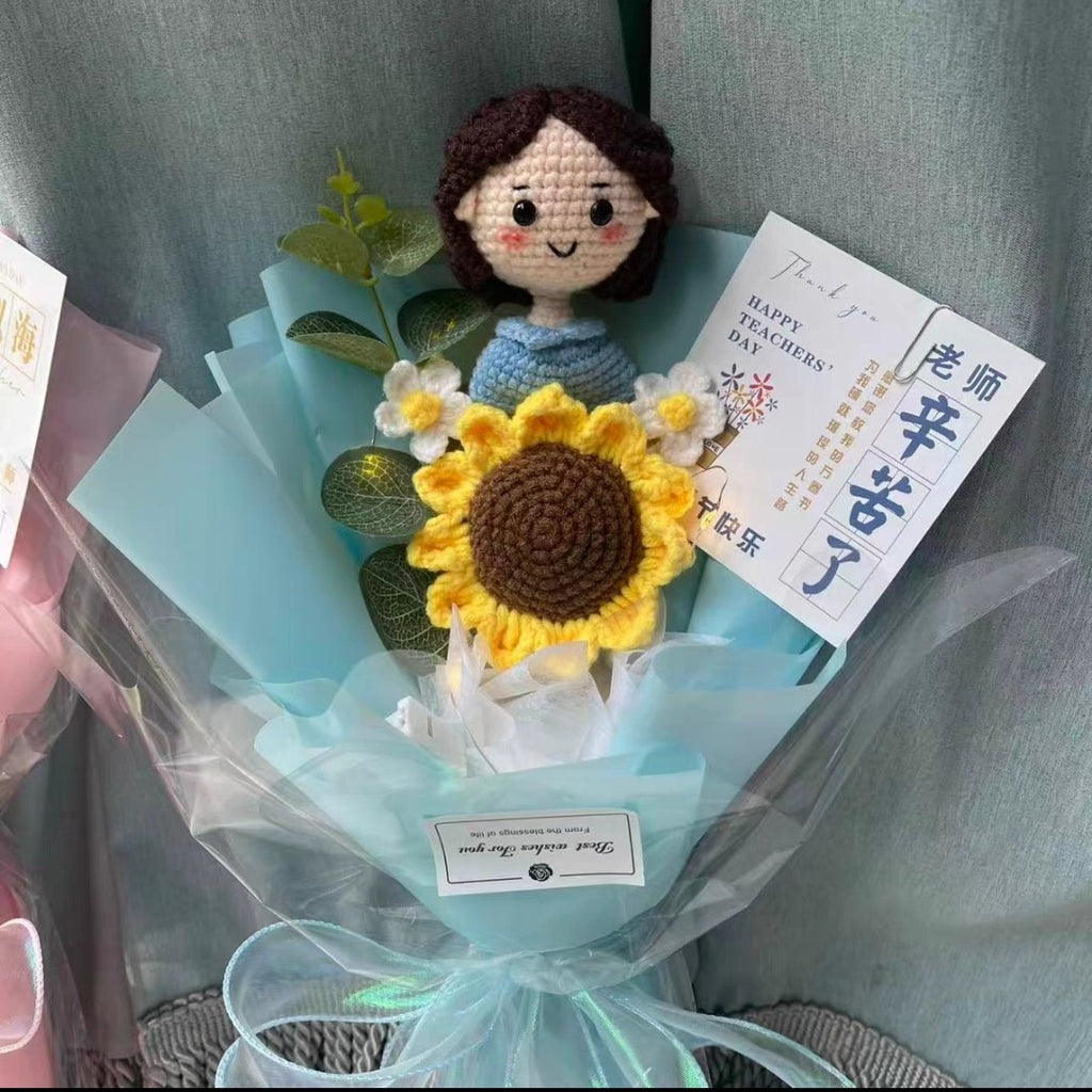 Bouquet tricoté et crocheté