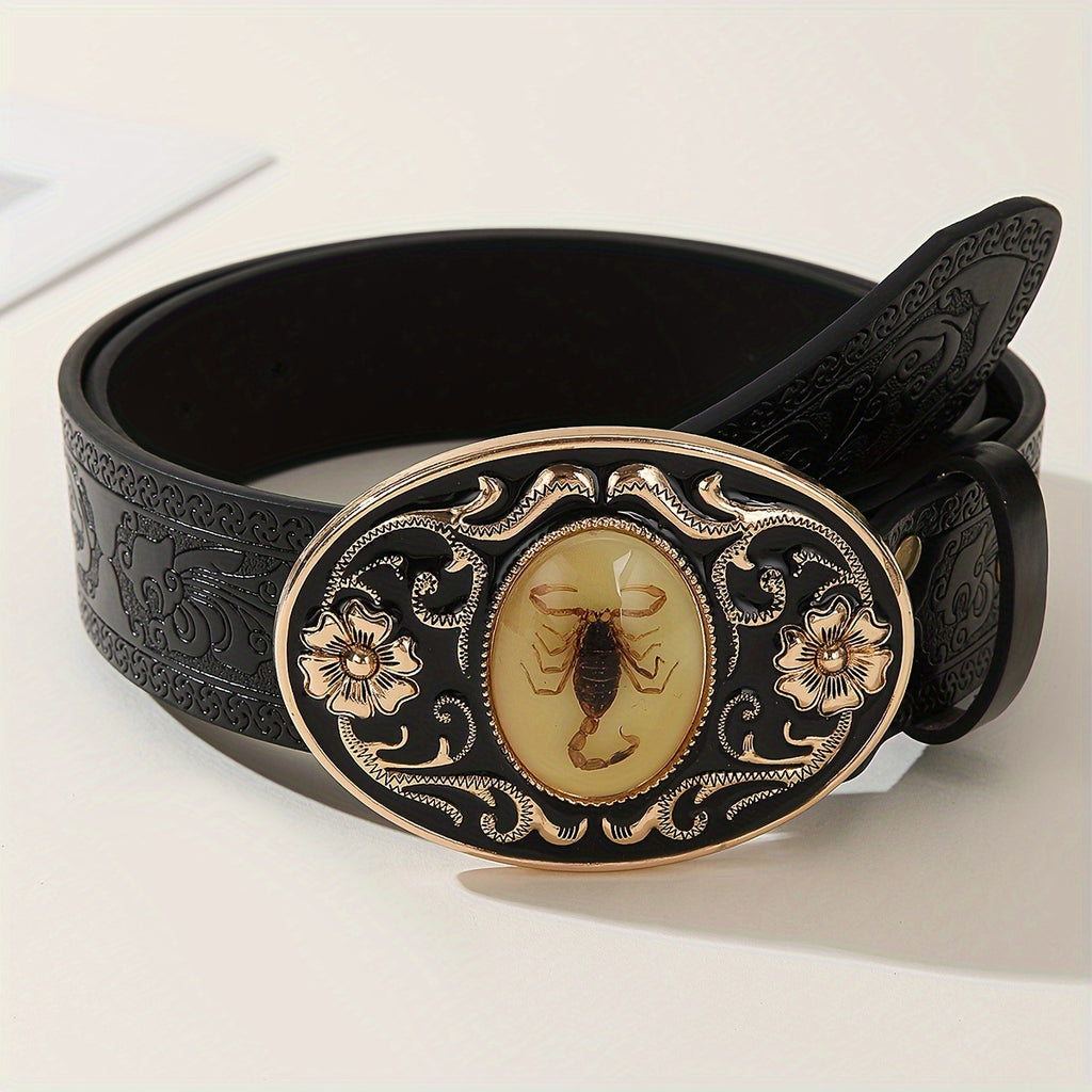 Ceinture créative en cuir de scorpion pour hommes