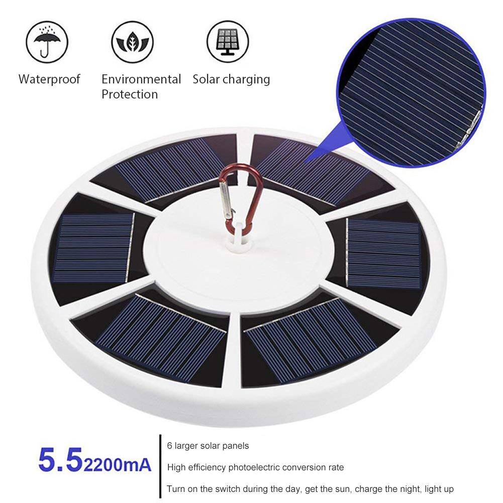 42 LED Solar Flag Pole Lumière réglable en extérieur Camping Tente Lumière