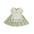 Robe d'enfant brodée en lapin à manches courtes