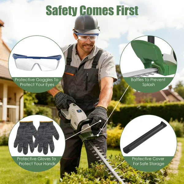 20'' Cordless Hedge Trimmer 21V Trimeur de bush à main étrier électrique avec Du
