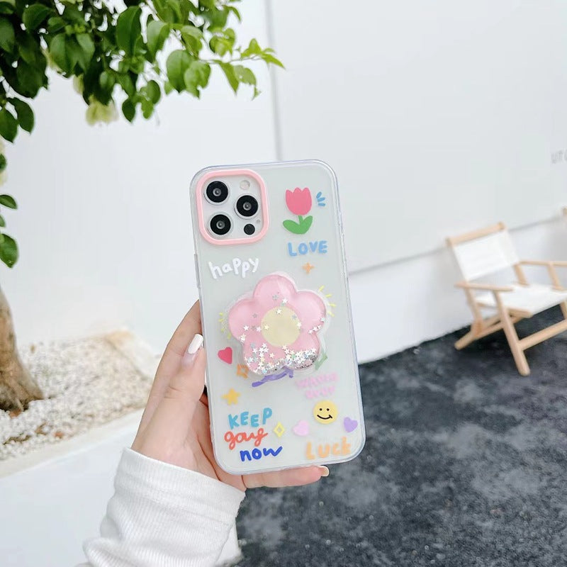 Étui simple de téléphone en silicone fleur