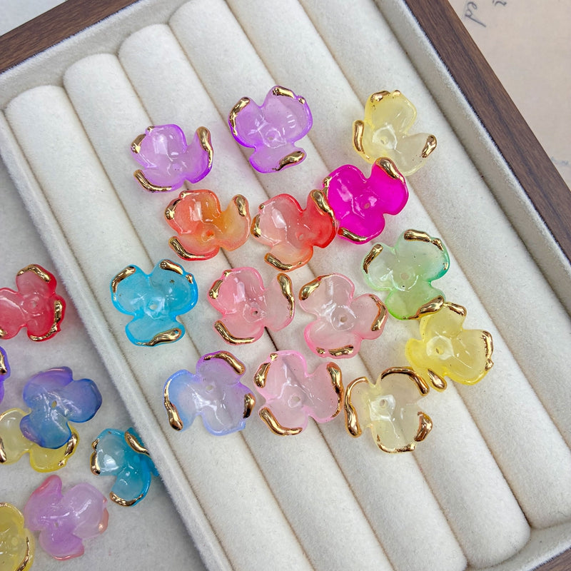 Charms de Clover Acrylique 3-Petal doré