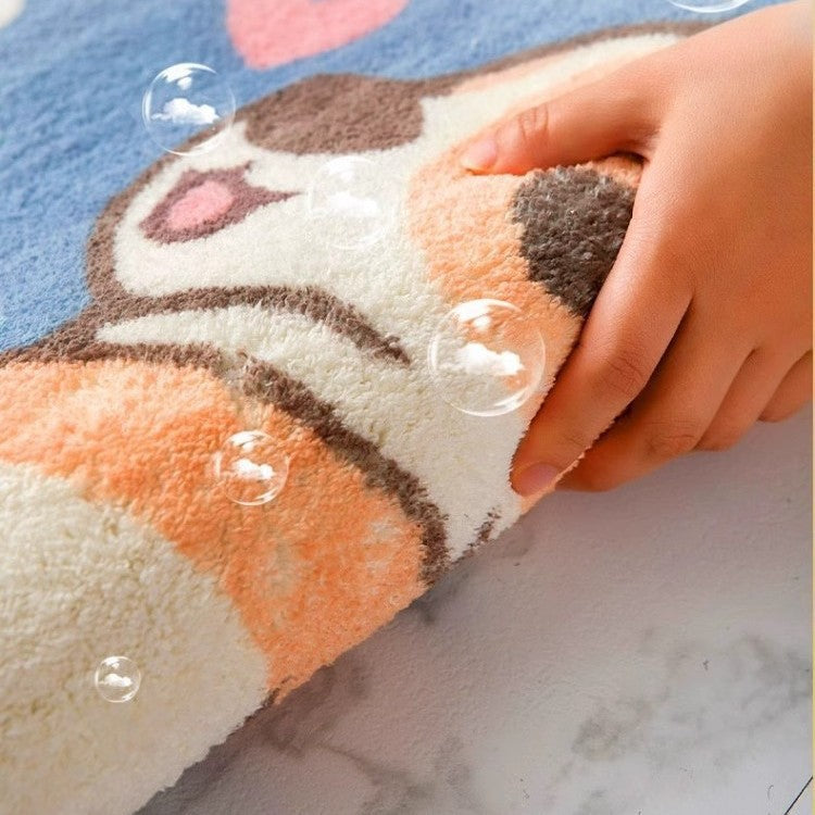 Tapis de salle de bain en peluche épais absorbant l'eau