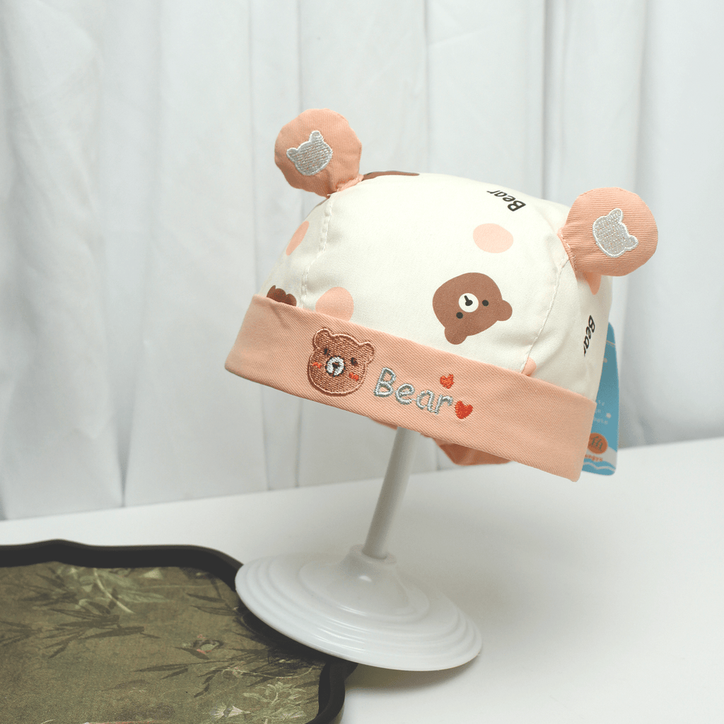 Été Baby-style tête d'ours de dessin animé brodé trois dimensions oreilles rembourrées Soft Top Com