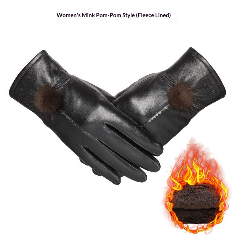 Gants en cuir véritable avec doublure en polaire pour une protection plus chaude et imperméable