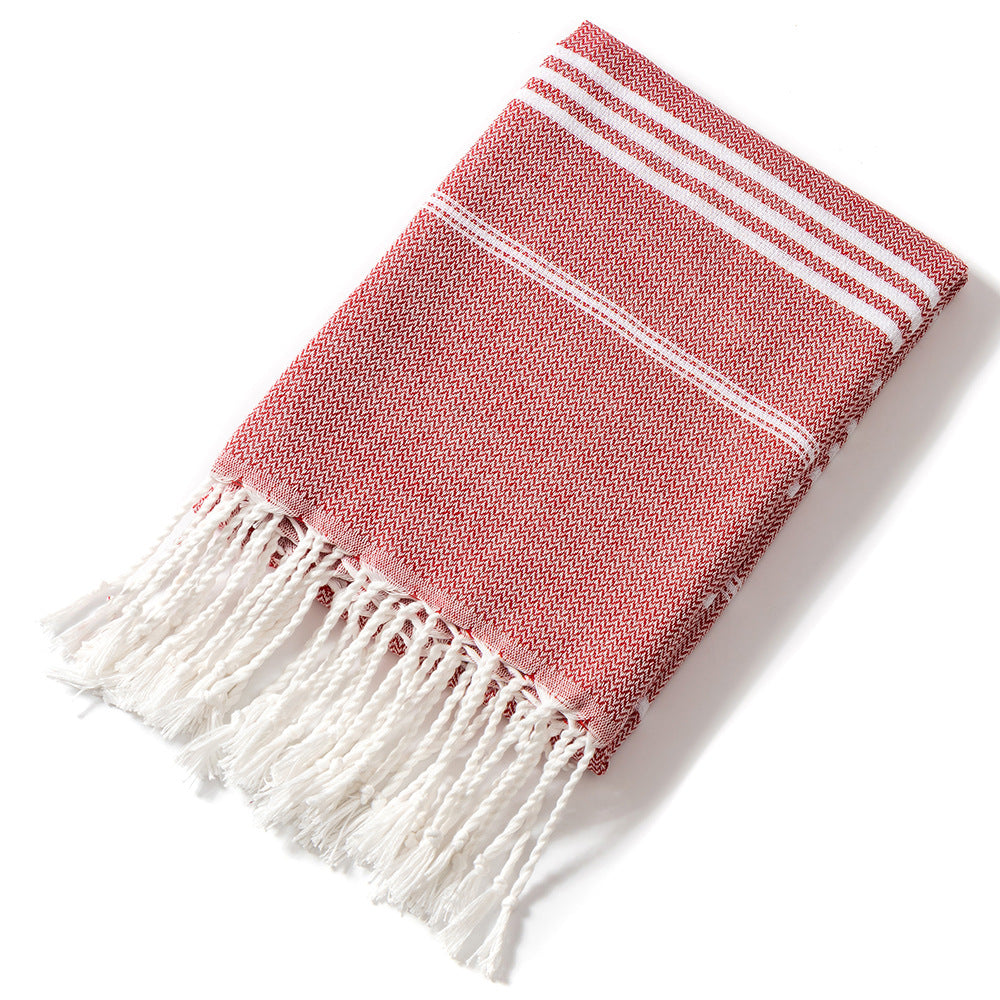 Tassel turc Polyester coton serviette de bain