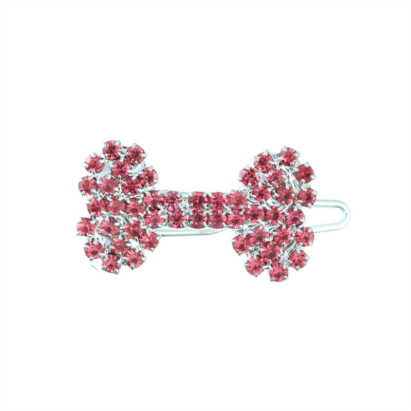 Animaux de compagnie Cat and Dog Ornament Diamond Dog Bone Barrettes