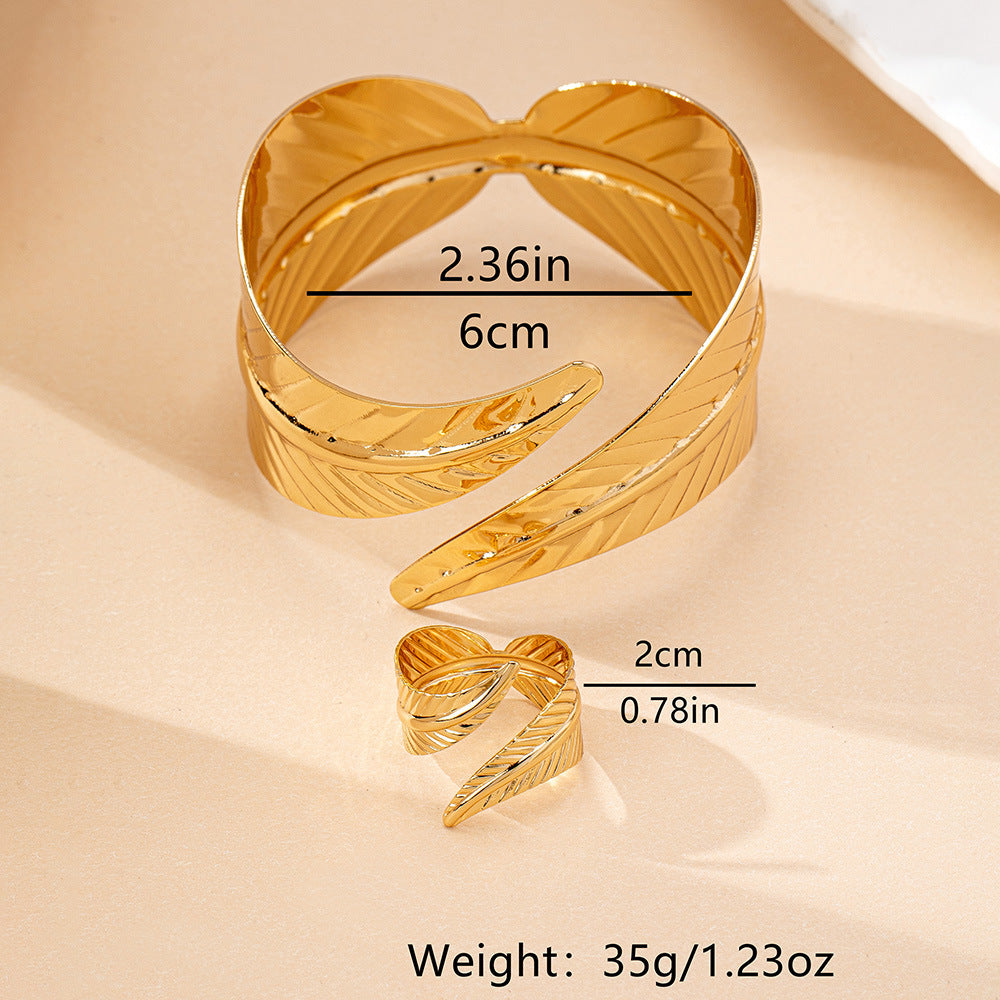 Bracelet ouvert de géométrie de la personnalité en alliage de femmes