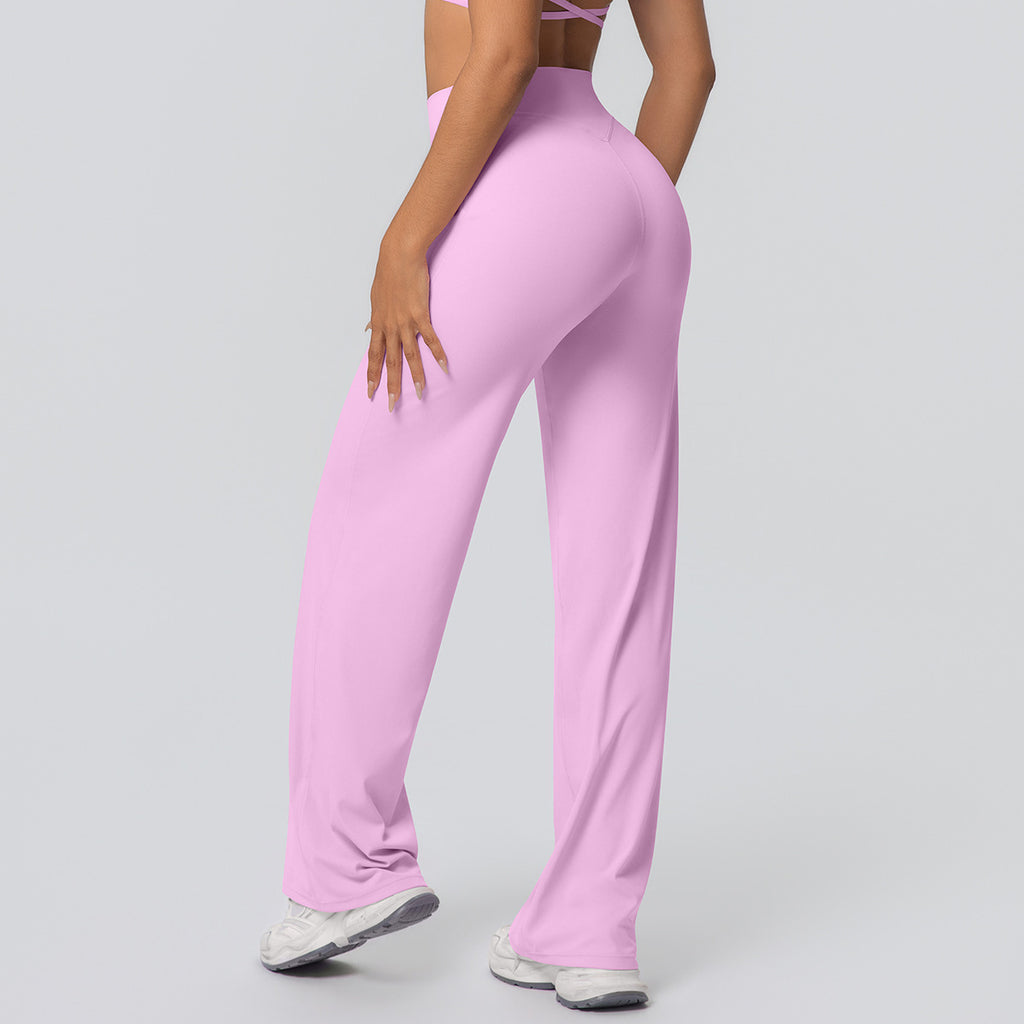 Pantalon de yoga en couleur solide, taille haute C'est un coup de pied