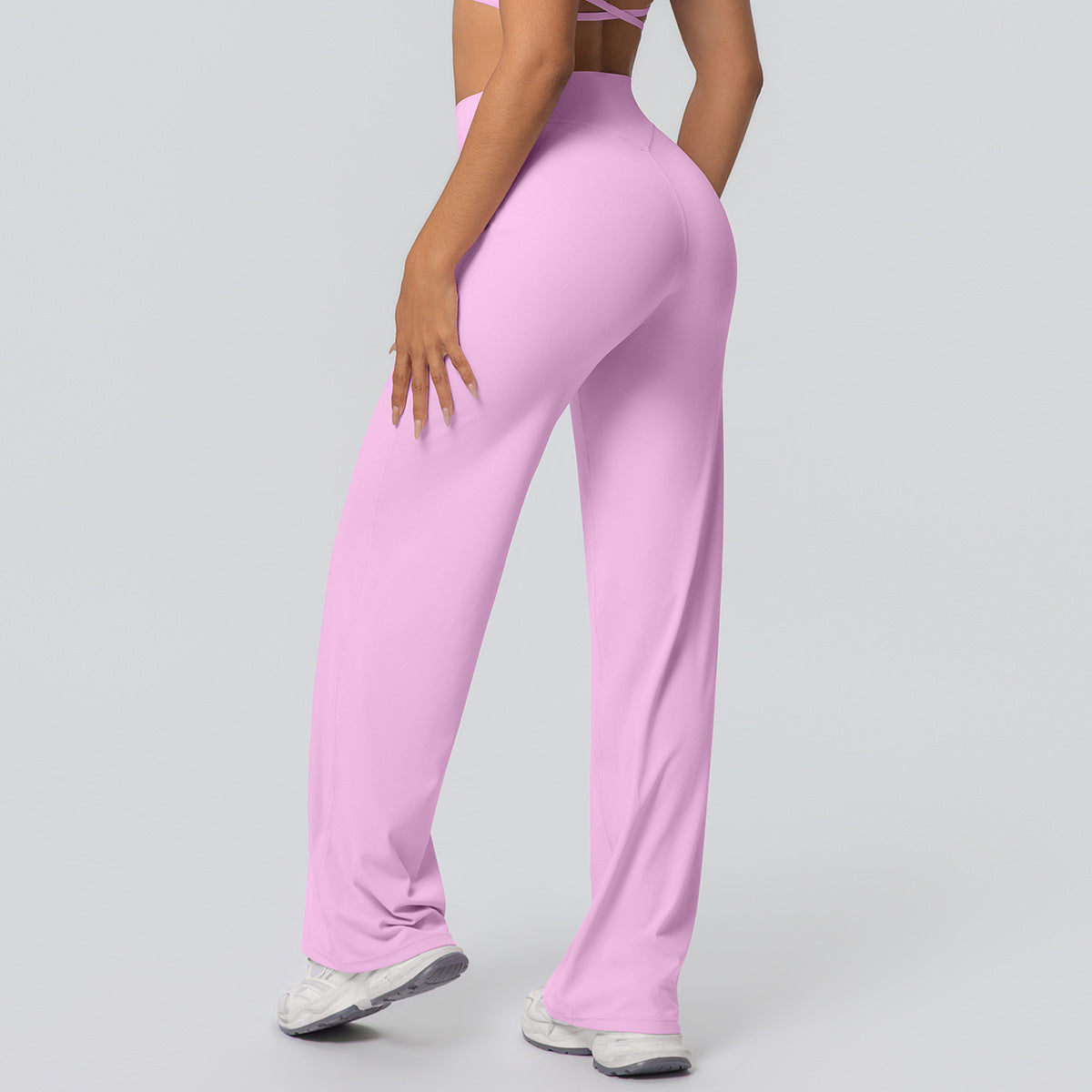 Pantalon de yoga en couleur solide, taille haute C'est un coup de pied