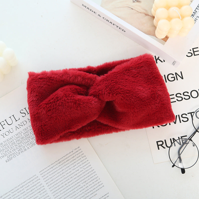 Warmth Elastic Knotted Sports Headband En peluche Headband Headcarf Femmes