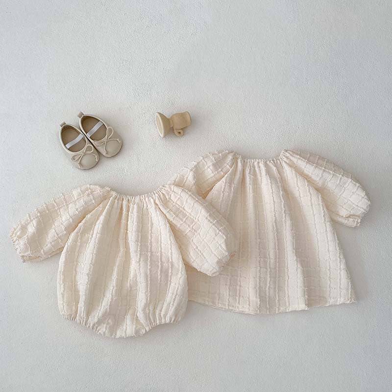 Le printemps et l'automne Plaid Solid Color Baby Jumpsuit