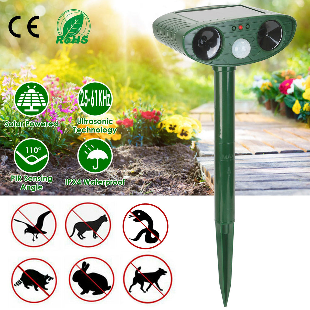 1Pc Solar Ultrasonic Animal Repeller PIR Motion Sensor Animal Repellent Chaser IPX4 Eaup