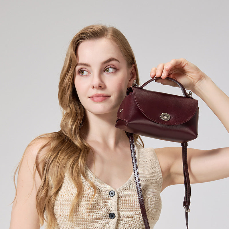 Retro-style Elégant cuir véritable et sac de corps croisé