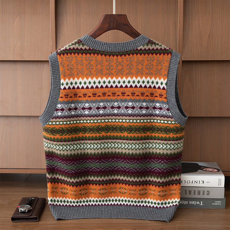 Cashmere Vest Mens couche de base souple
