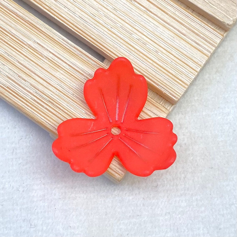 Perles de fleurs acryliques 3-Petal givrées