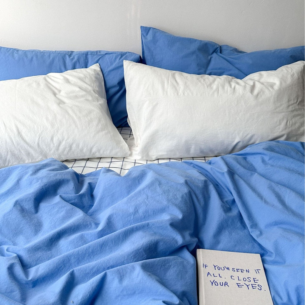 Autumn/Winter Washed Cotton Solid Color Four-Piece Duvet Cover Set