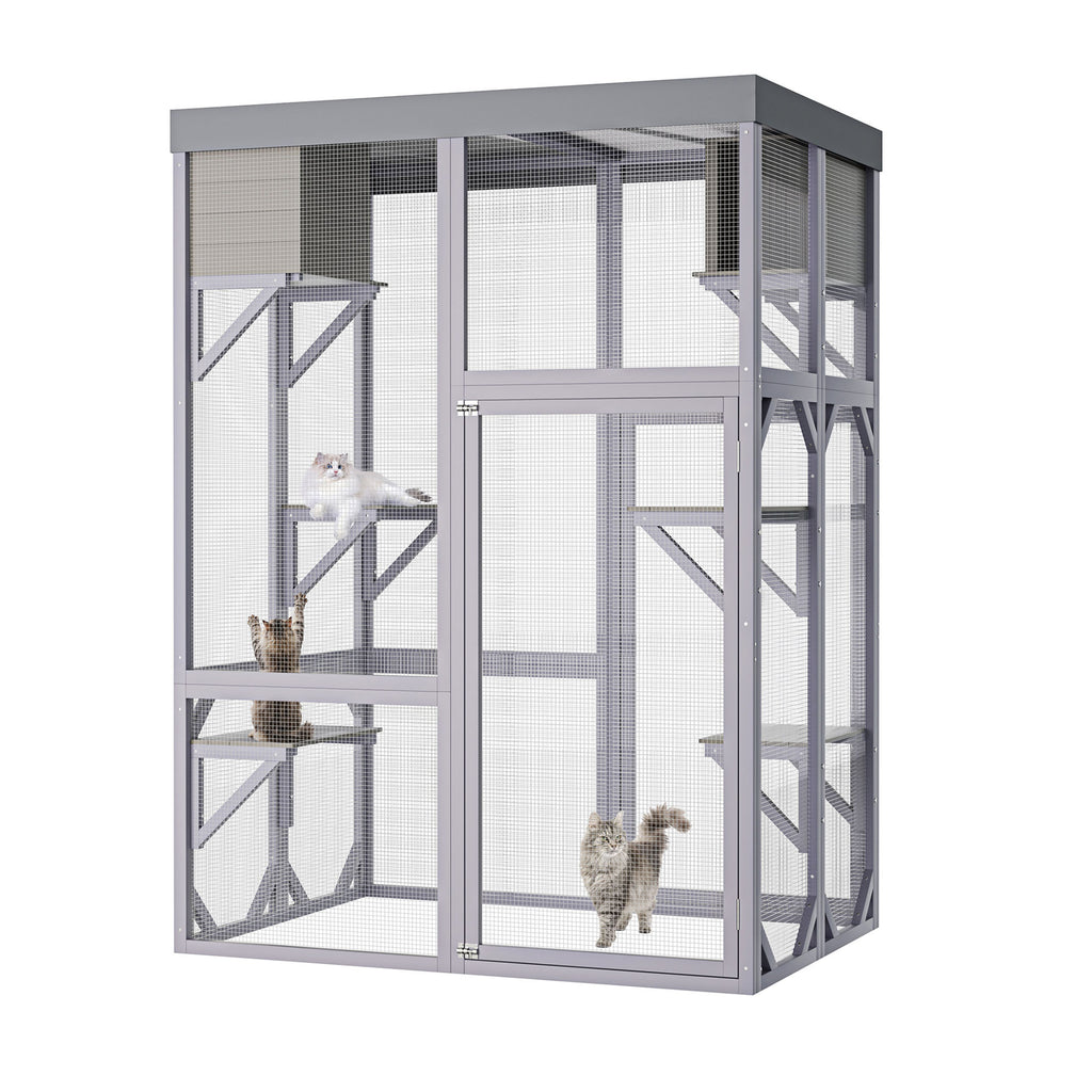 Catio extérieur en bois Boîtier multifonctionnel pour chats