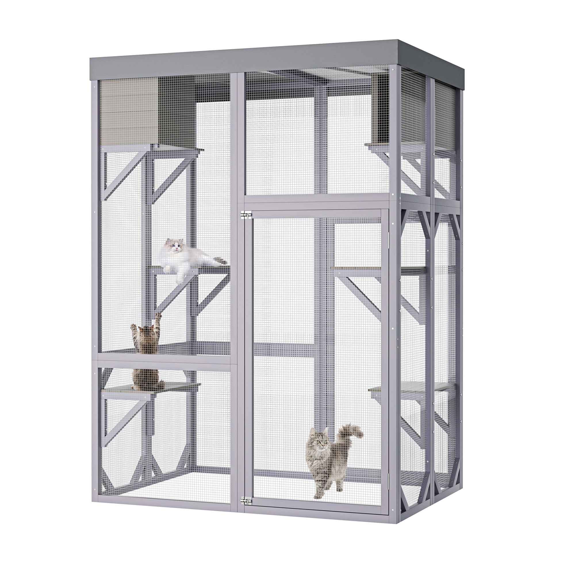 Catio extérieur en bois Boîtier multifonctionnel pour chats