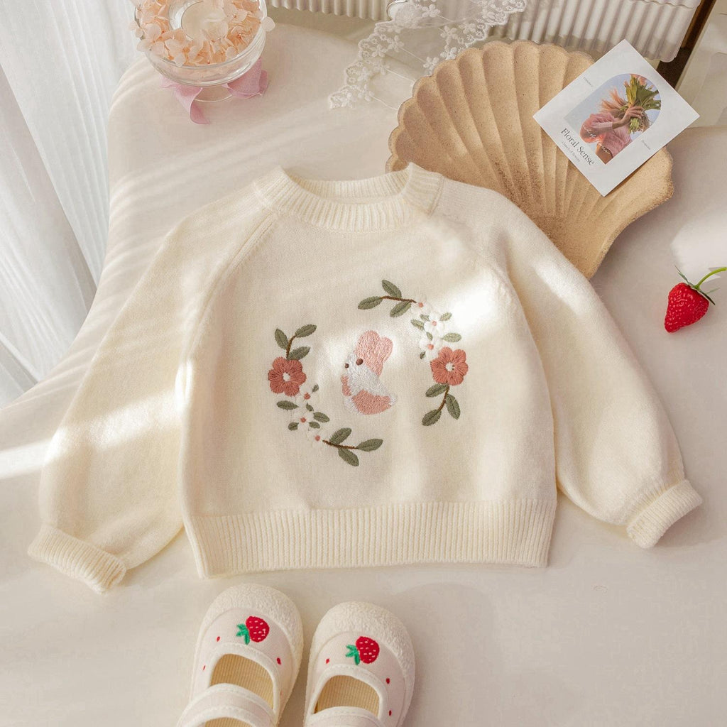 Mignon petit lapin broyé sweater top pour les filles
