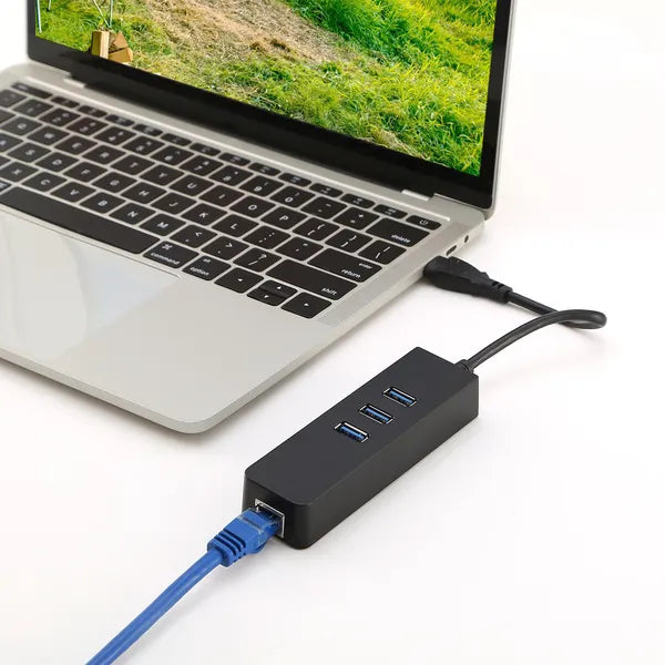 Adaptateur Ethernet 3 ports USB 3.0 Hub Gigabit Convertisseur 10/100/1000 Mbps LAN RJ45 USB filaire