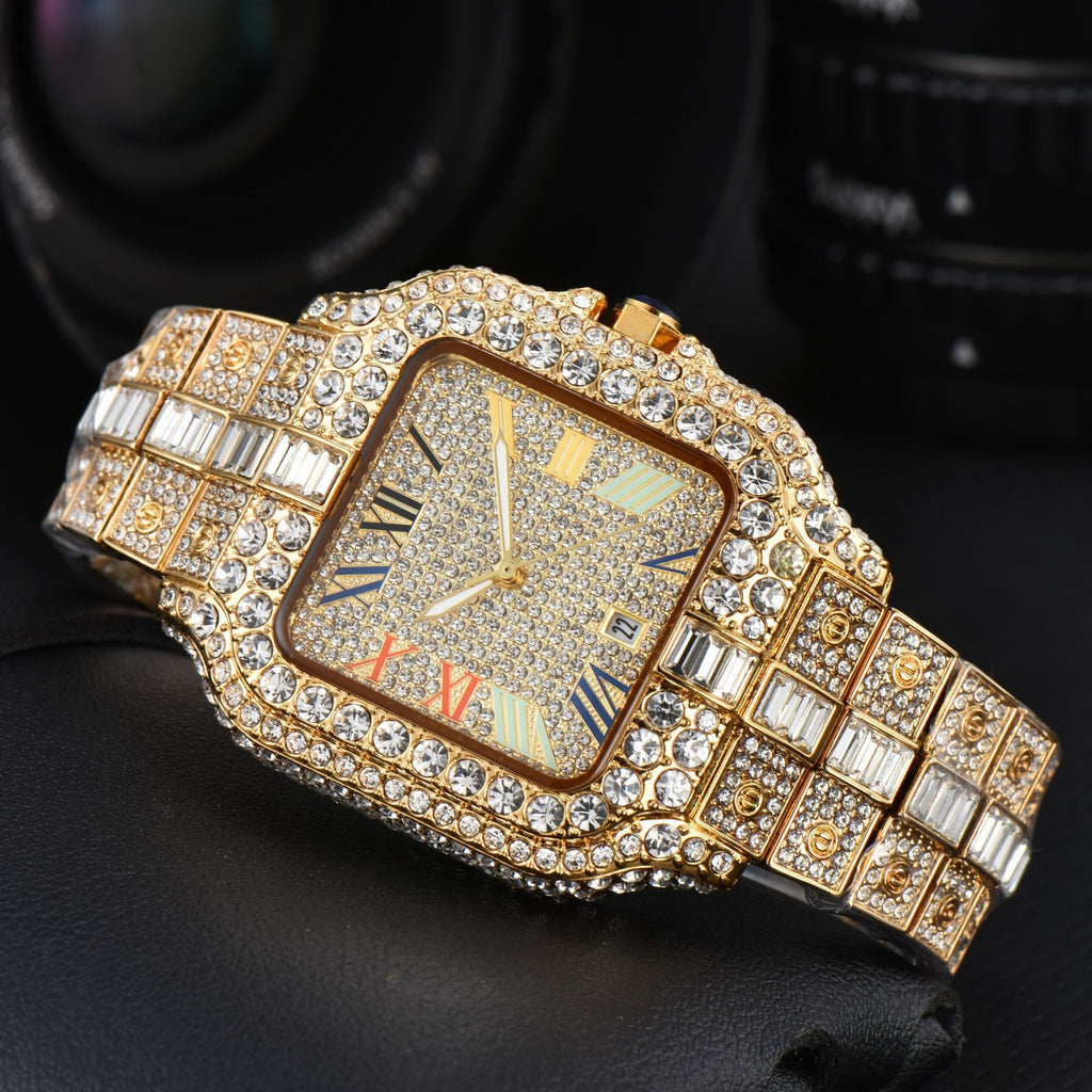 Men's Square Fashion Full Diamond Watch