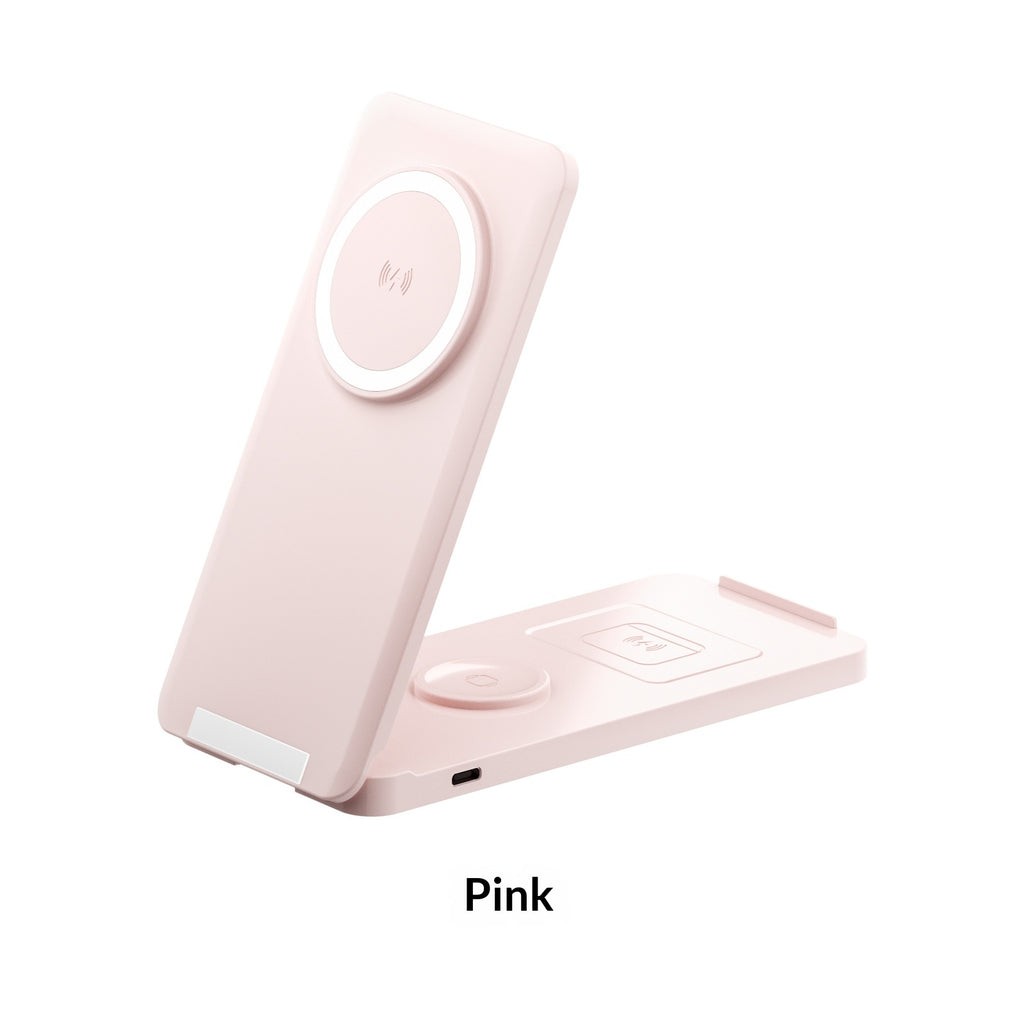 Support vertical portable multifonction pliable avec charge magnétique sans fil