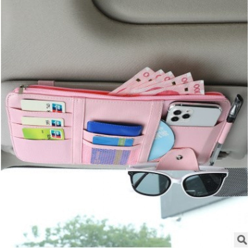 Zippered voiture carte d'affaires et porte-vitres