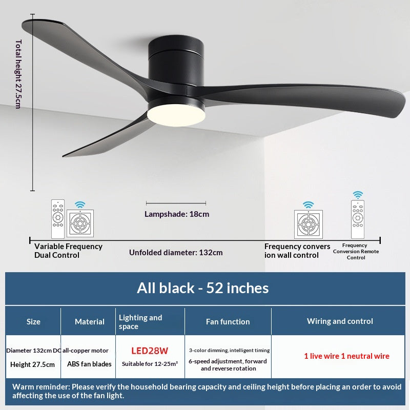 Feux pour ventilateur de plafond intégré simple et moderne à usage domestique
