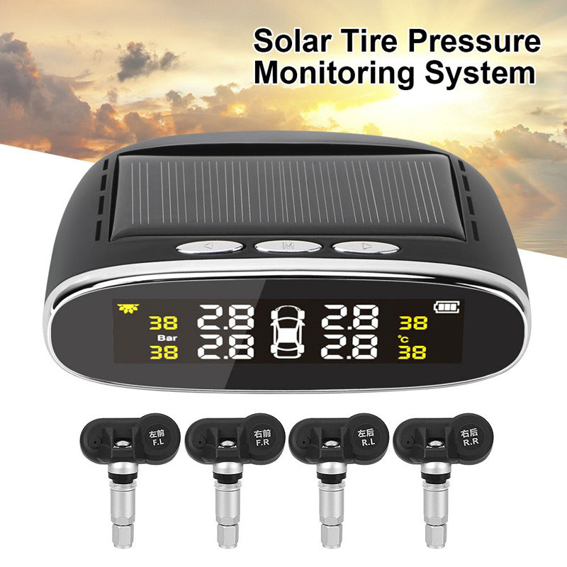 Affichage elliptique Moniteur de pression des pneus USB Solaire Chargeur Capteur interne et externe