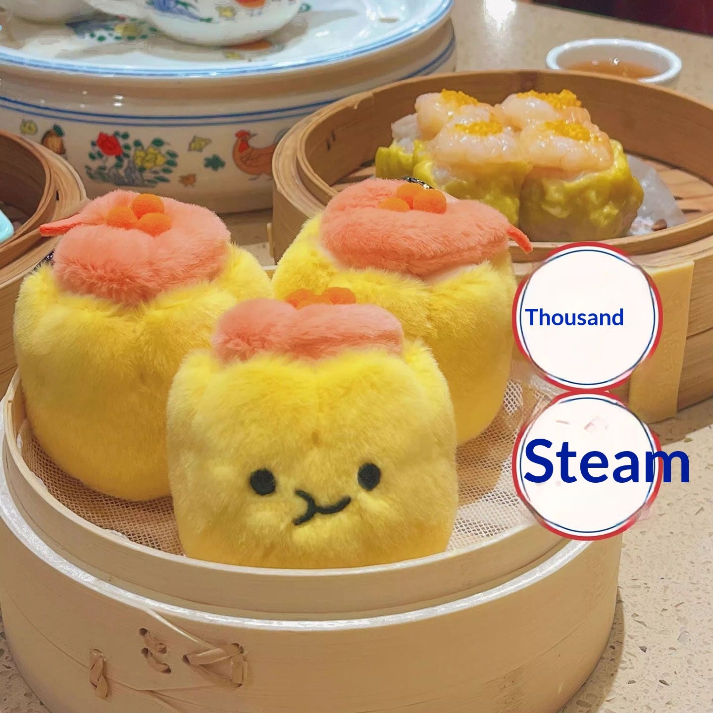 Cute Guangdong Dim Sum Plush Jouet Barbecue Pork Bun