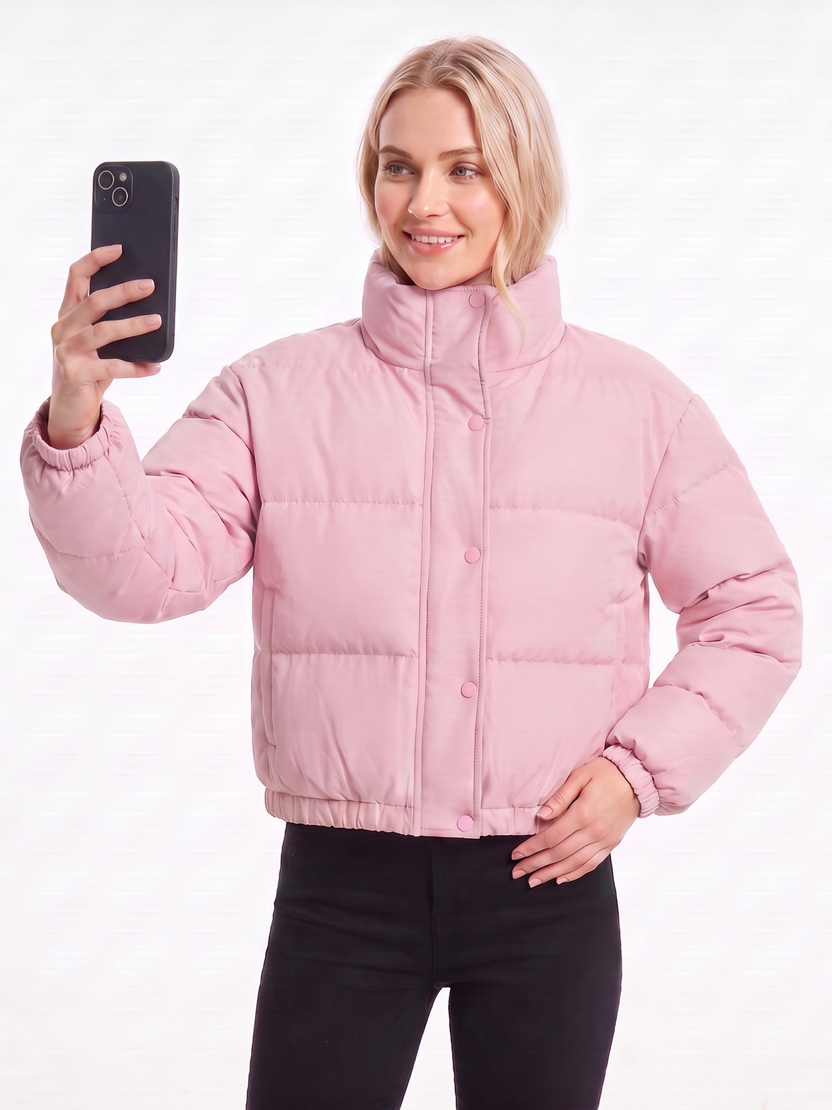 Coat Small Bread Suit Short Vertical Collar European And American Women's Winter Fashion C