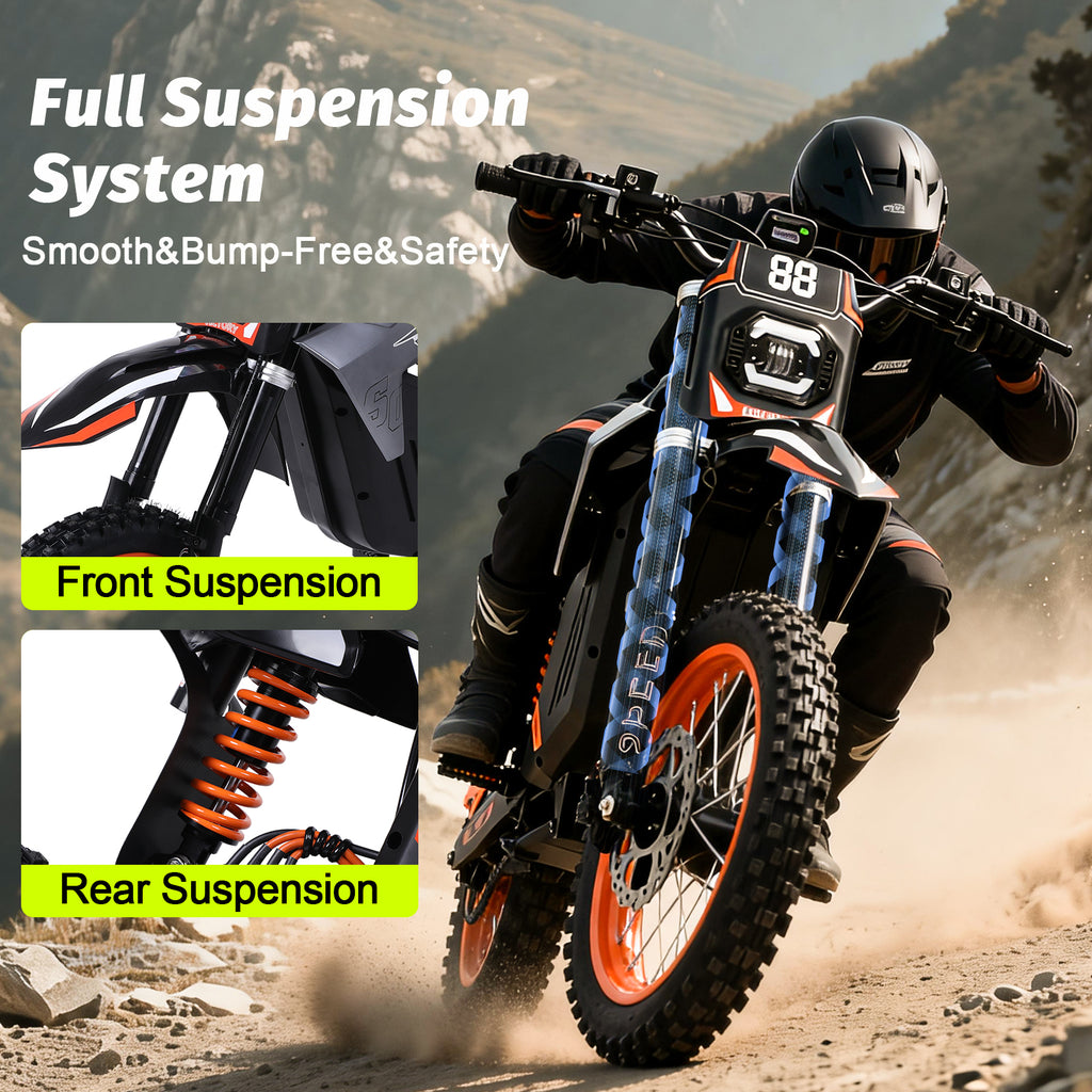 Y88 14 pouces Roue hors route moto électrique avec moteur de puissance 3000W