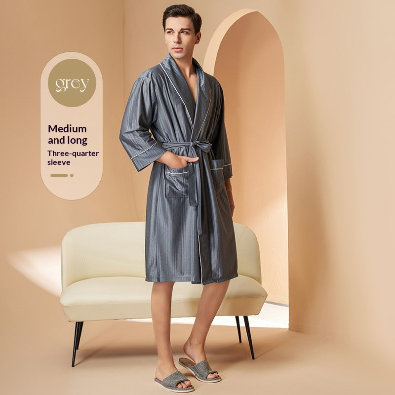 Robe de nuit absorbante Hommes couple mince-style peignoir