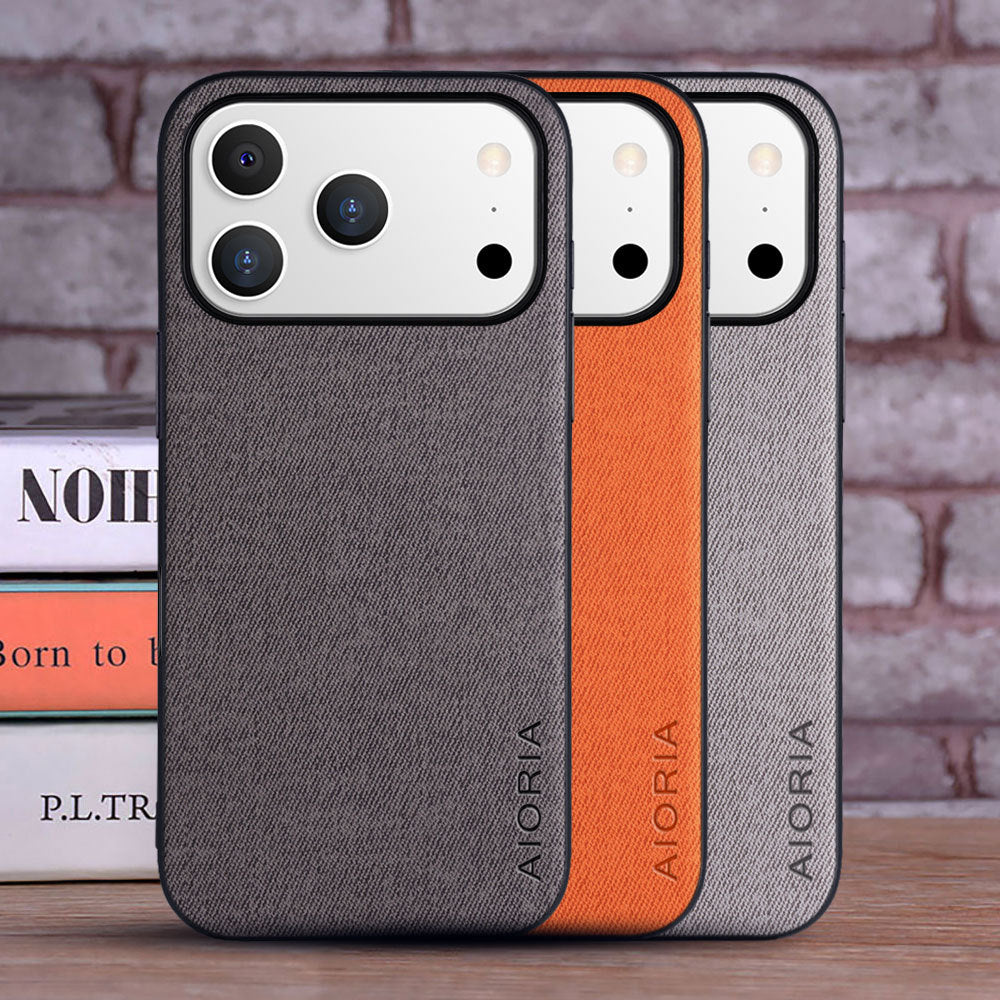 Coque de téléphone en tissu réel simple