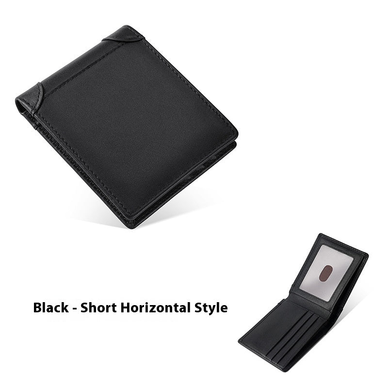 Portefeuille en cuir véritable Mode poli homme