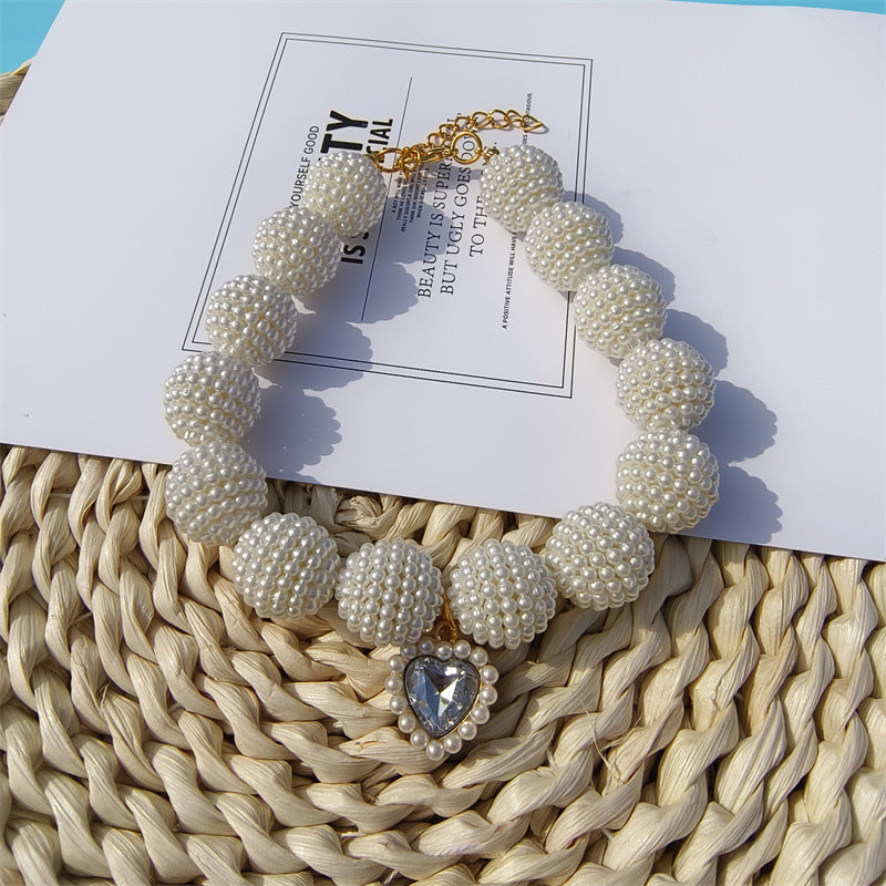 Collier de chien perlé Yangmei-Berry perlé