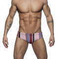 Slip bikini à rayures sexy taille basse pour hommes avec un design de coupe triangulaire