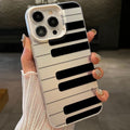 Étui de téléphone à thème noir et blanc pour piano