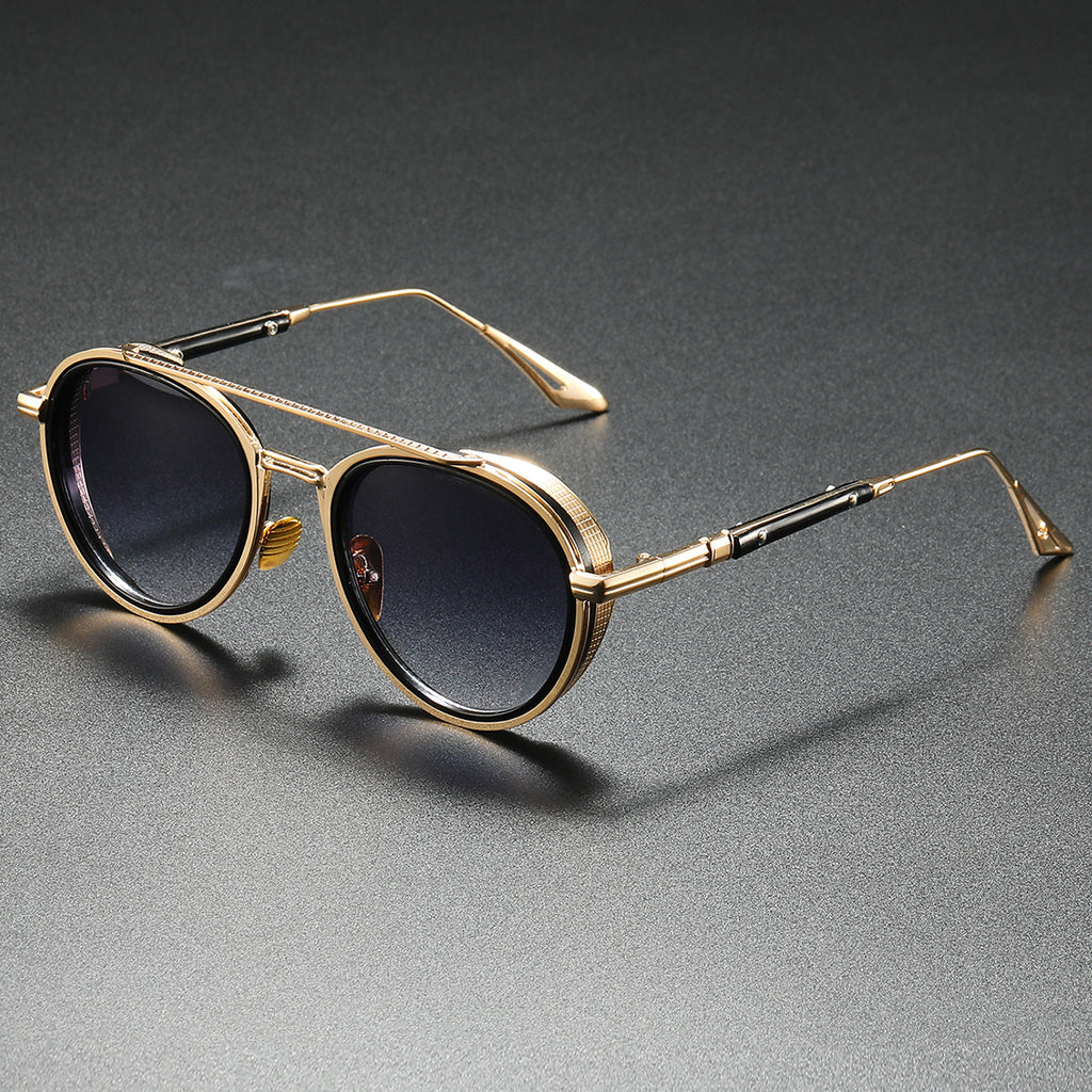 Lunettes de soleil ovales Retro Double Lunettes de mode Beam