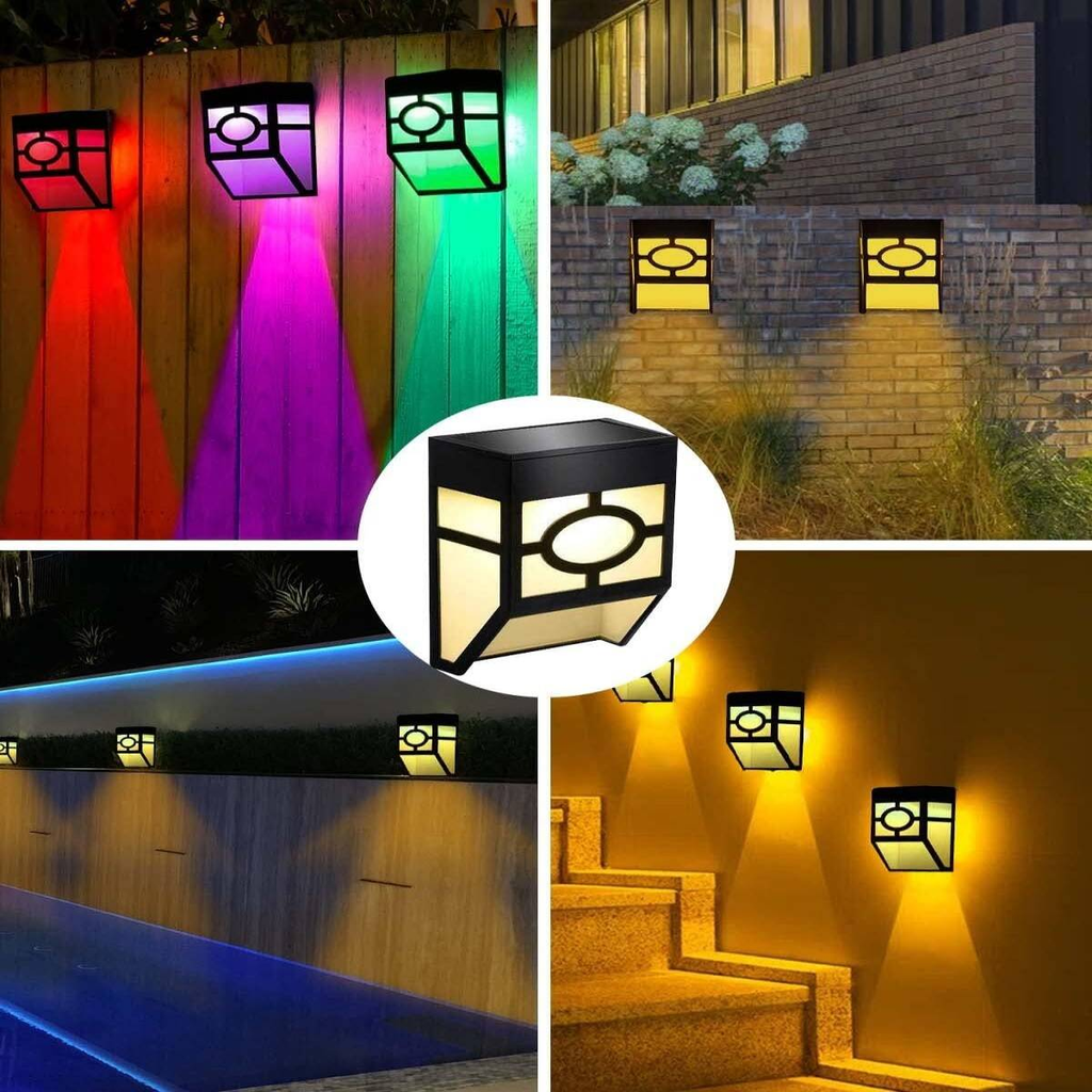 Lumières de jardin de 8 paquets avec 2 modes - Lumières de changement de couleur blanc chaud et 7 couleurs