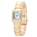 Montre femme à la mode Chronographe rectangulaire avec chiffres romains et des Accents de diamant