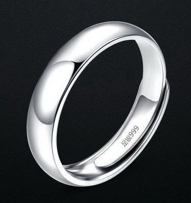 Anneau brillant simple en argent pour hommes