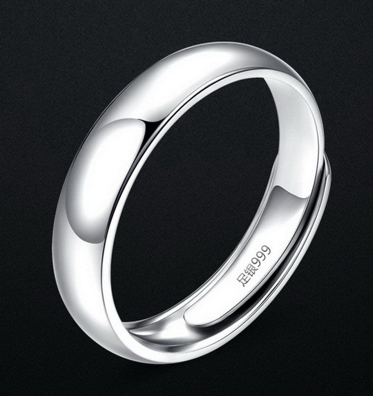 Anneau brillant simple en argent pour hommes
